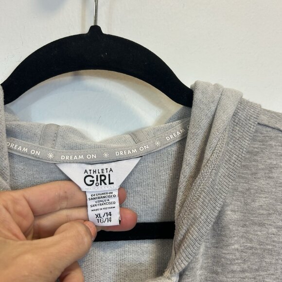 Athleta Girl Jumpsuit XL 14 Gray Hooded One of a Kind #984027 Comfort - Picture 4 of 8